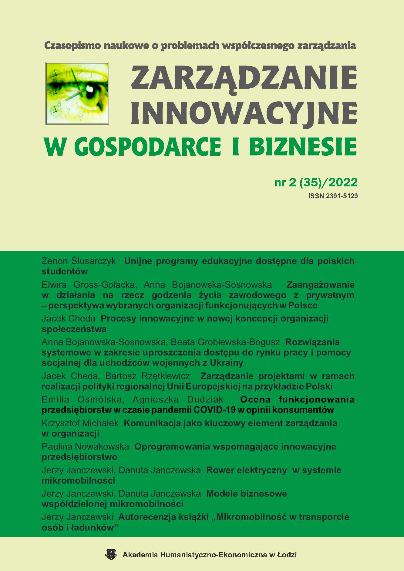 Zarządzanie Innowacyjne... nr 2(35)/2022